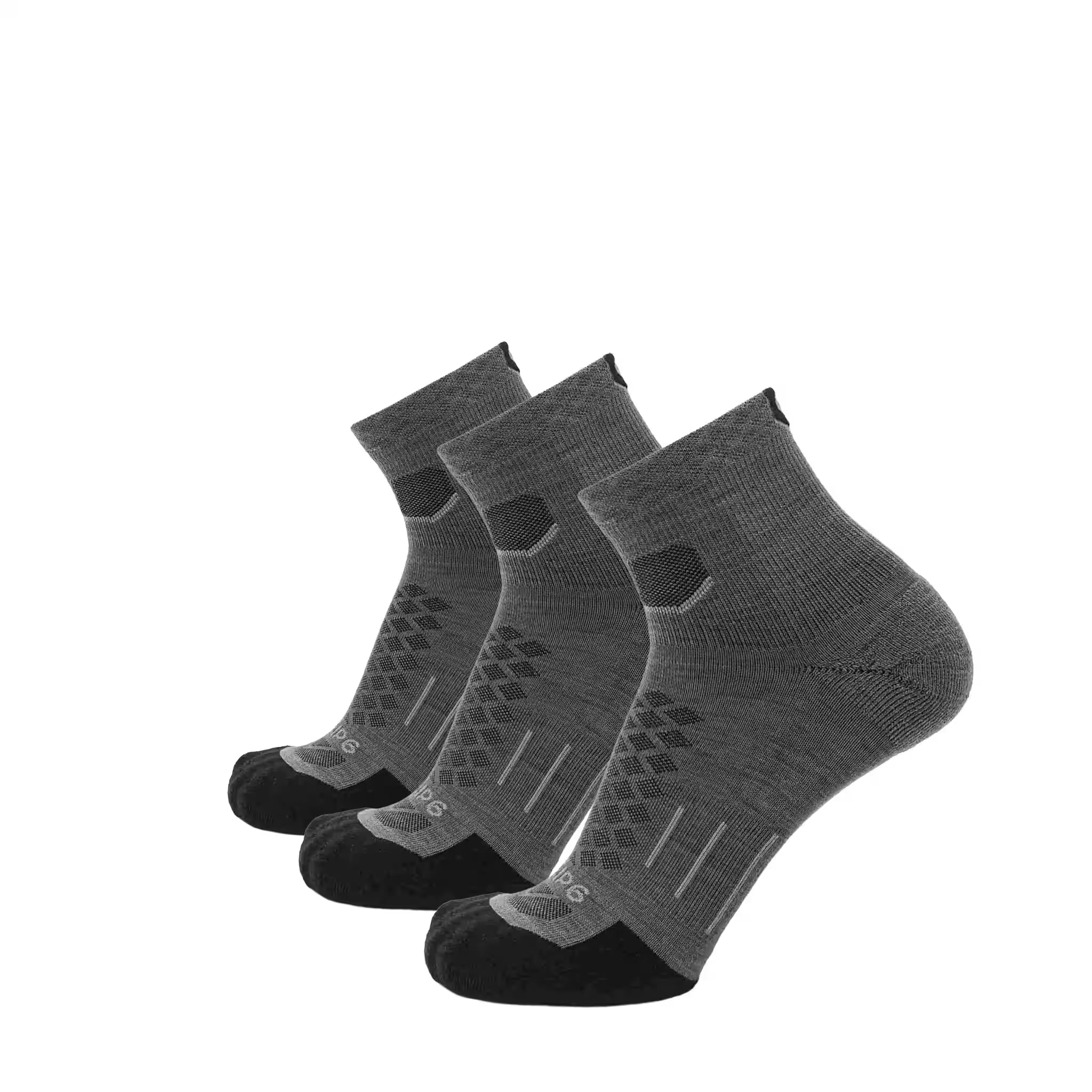 3 Pack Tarmac - Run 1/4 Crew Runweight Merino Wool Sock