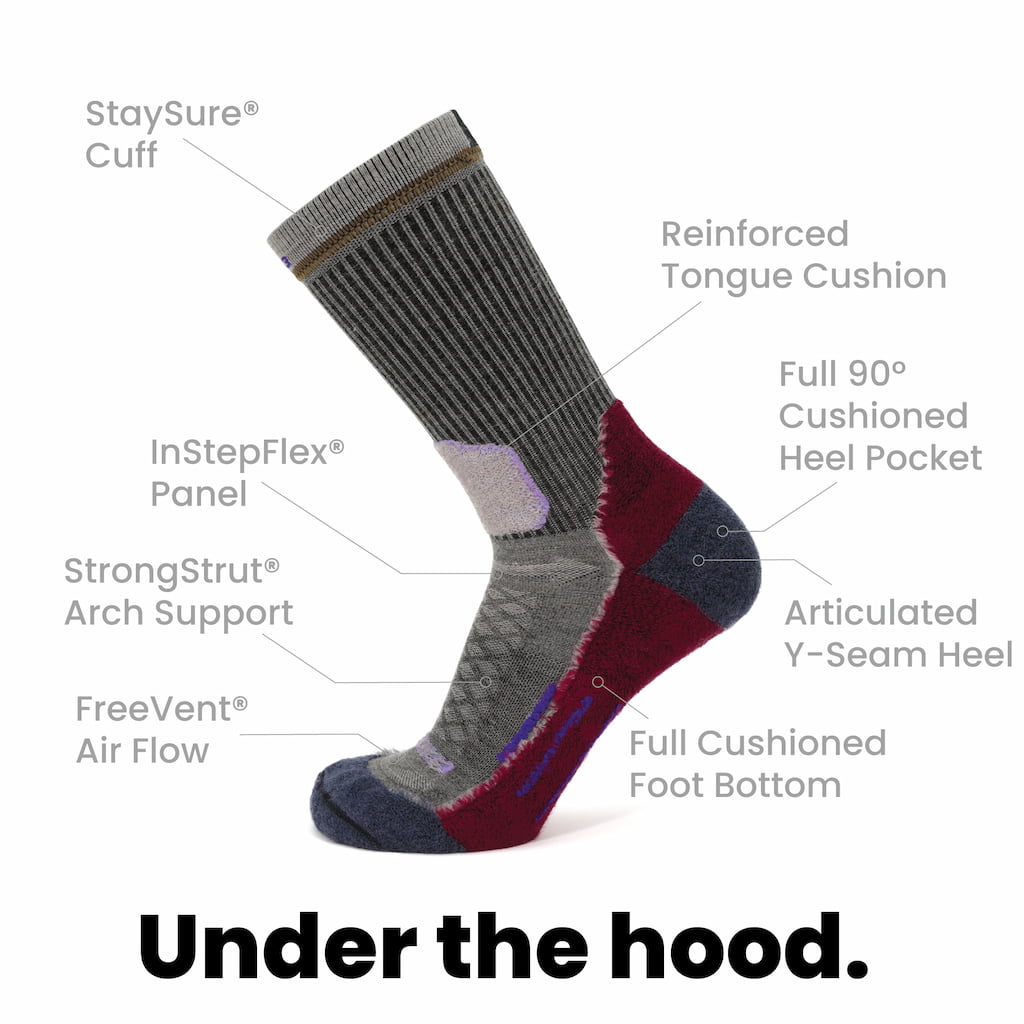 Berry - Hike Crew Midweight Merino Wool Sock