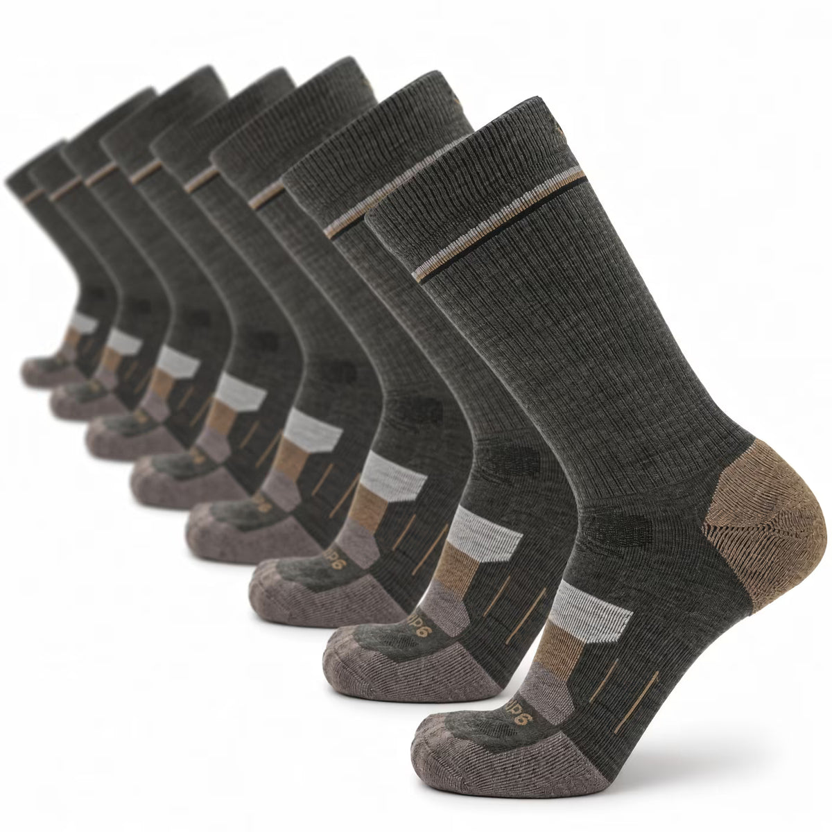 8 Pairs Cabin - Hike Crew Lightweight Merino Wool Sock