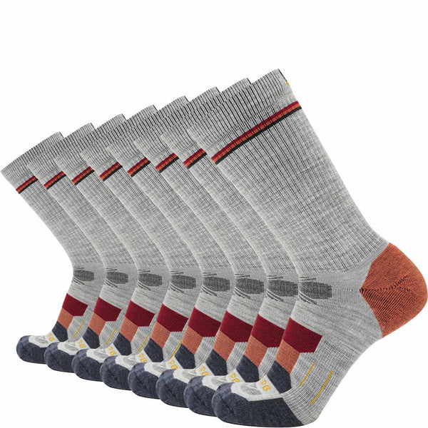 8 Pairs Campfire - Hike Crew Lightweight Merino Wool Sock