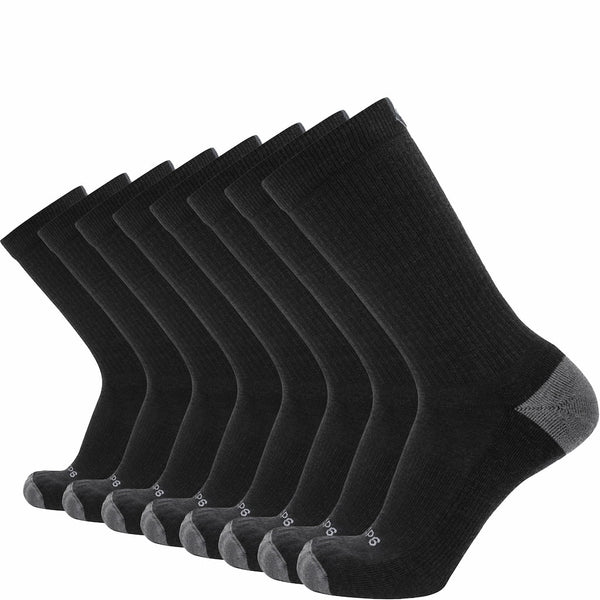 8 Pairs Carbon - Casual Crew Midweight Merino Wool Sock
