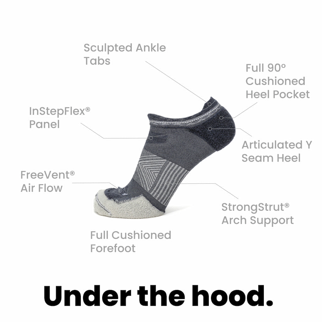 Denim - Run No Show Runweight Merino Wool Sock