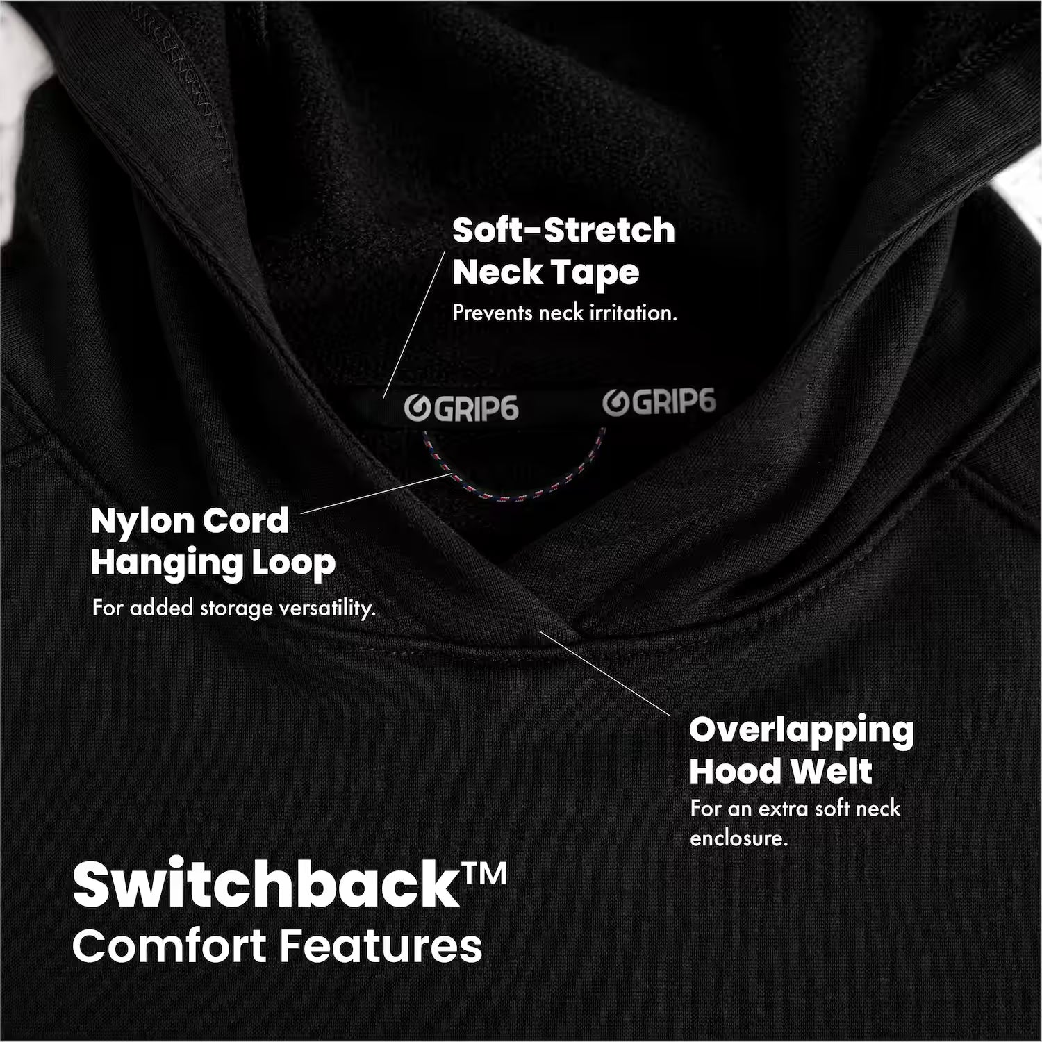 Switchback Merino Wool Hoodie - Black