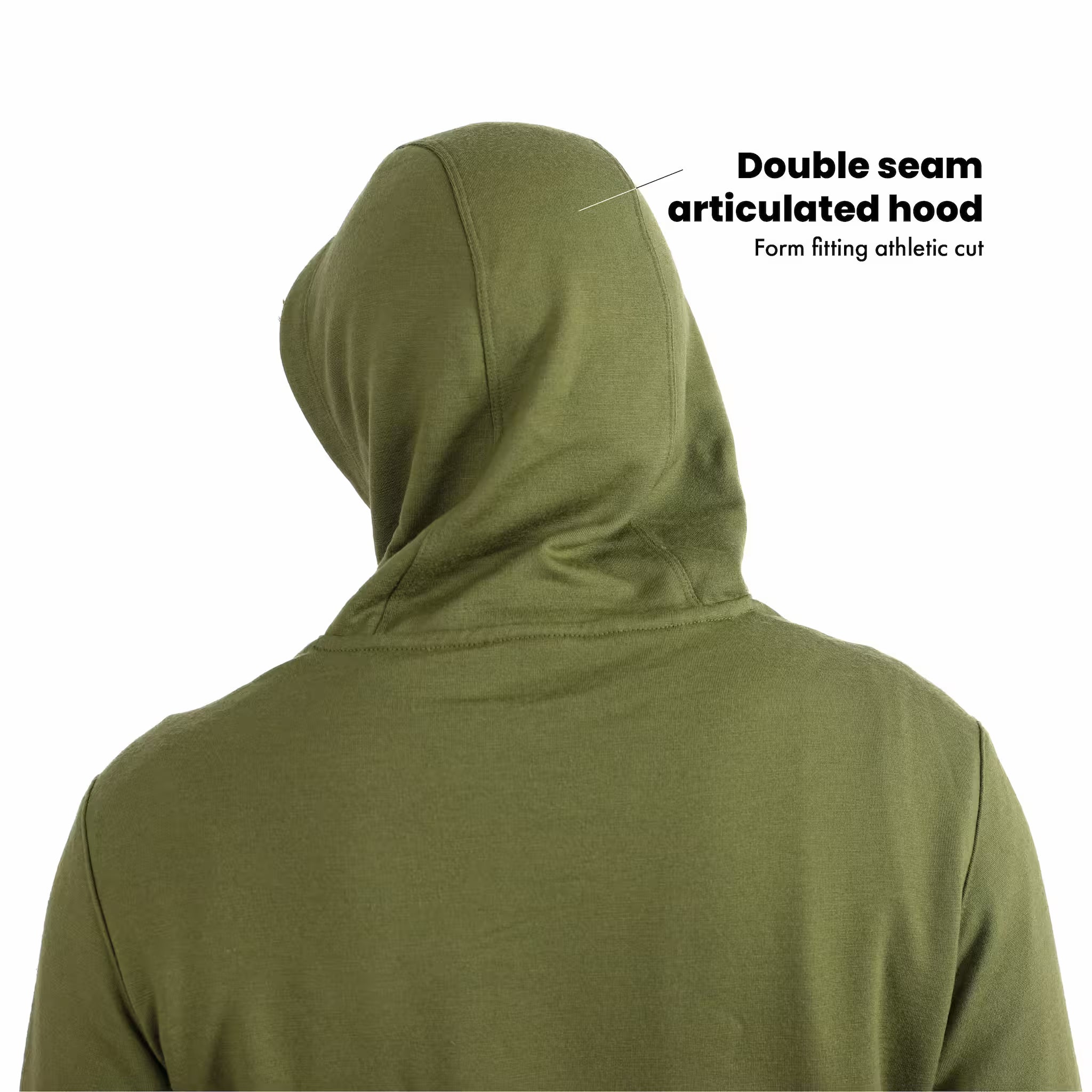 Switchback Merino Wool Hoodie - Moss