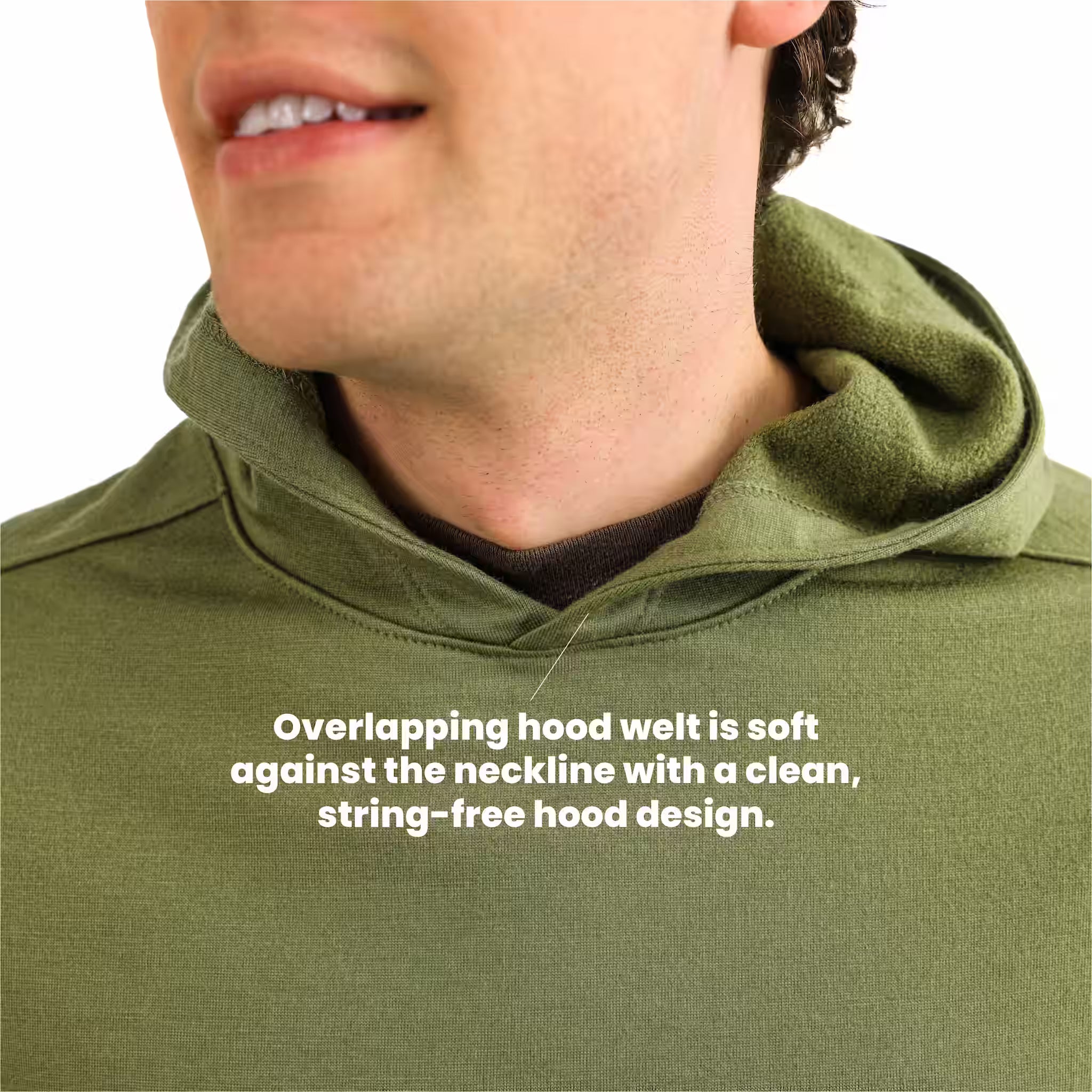 Switchback Merino Wool Hoodie - Moss