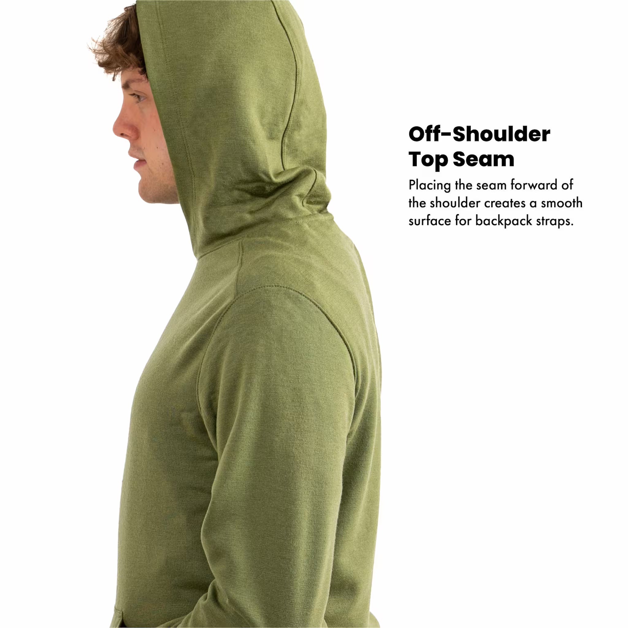 Switchback Merino Wool Hoodie - Moss