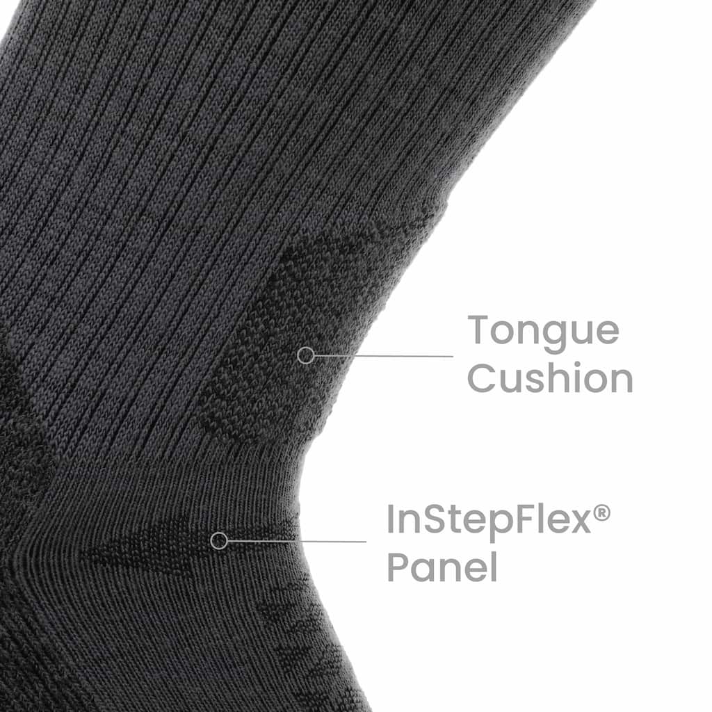 8 Pairs Graphite - Hike Crew Midweight Merino Wool Sock