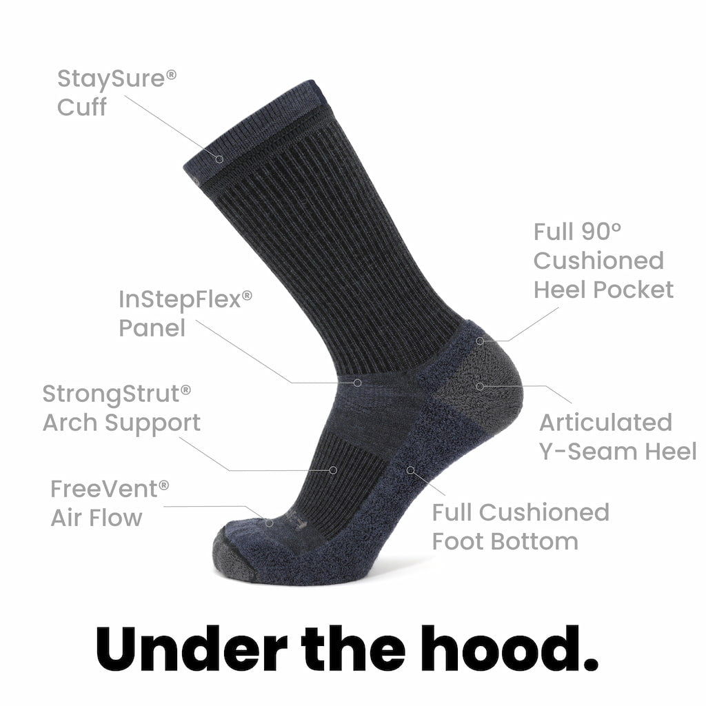 Indigo - Casual Crew Midweight Merino Wool Sock