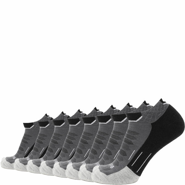 8 Pairs Obsidian - Run Ankle Midweight Merino Wool Sock