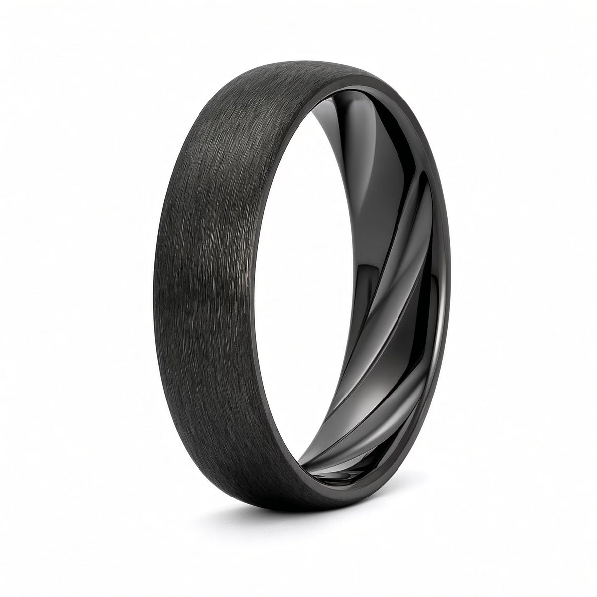 Rifled 6mm Anvil Band - Black Titanium