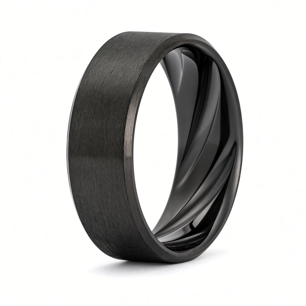 Rifled 8mm Anvil Band - Black Titanium