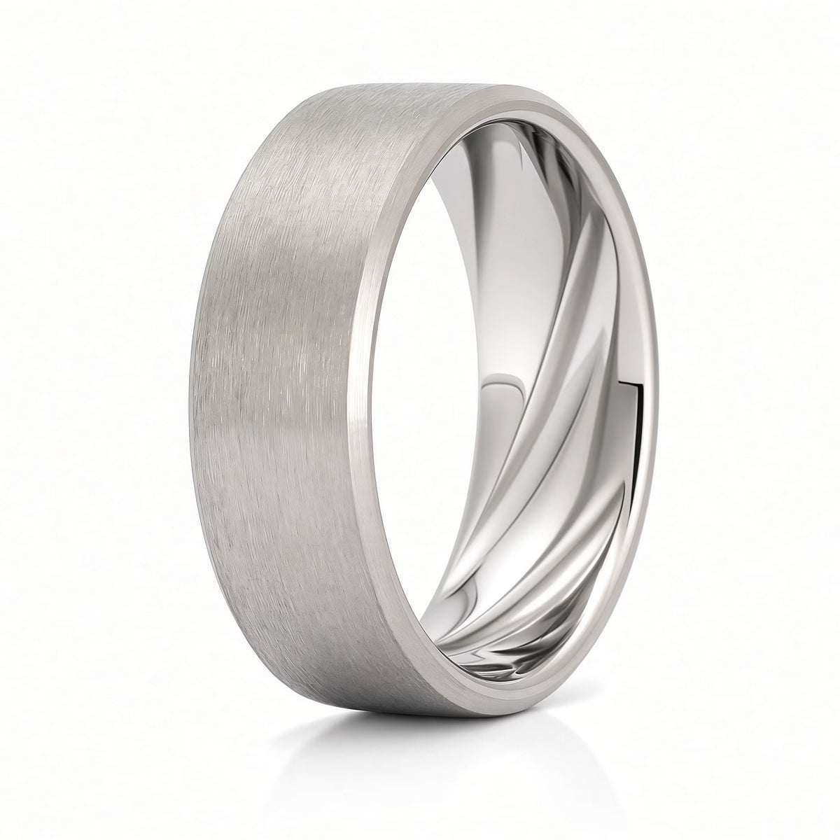 Rifled 8mm Anvil Band - Brushed Titanium