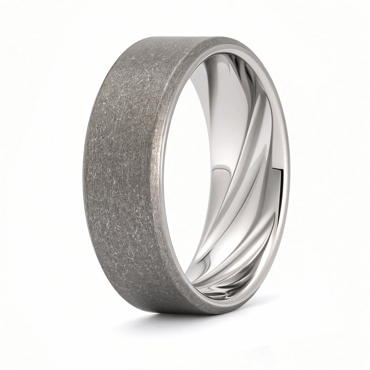 Rifled 8mm Anvil Band - Stonewashed Titanium