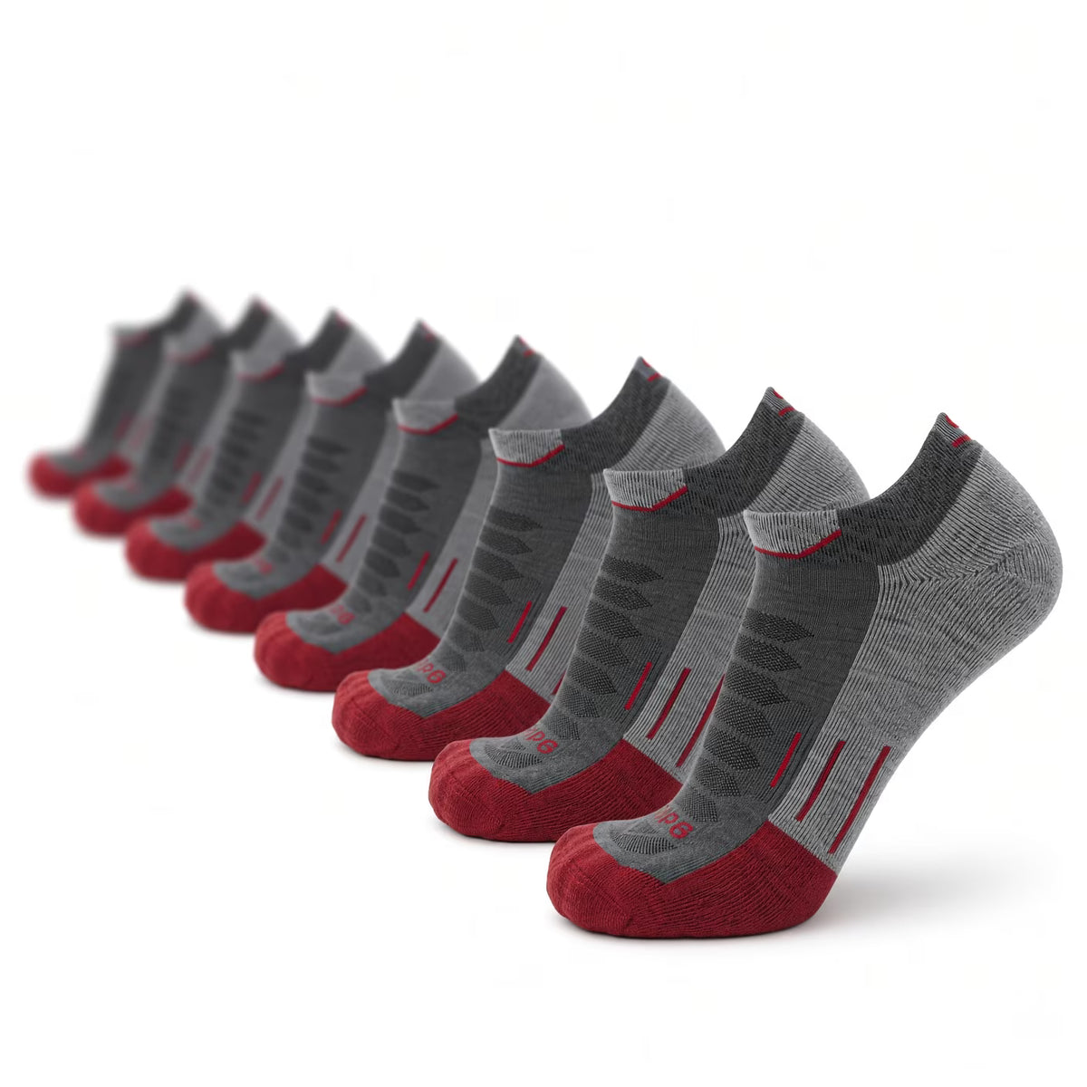 8 Pairs Ruby - Run Ankle Midweight Merino Wool Sock