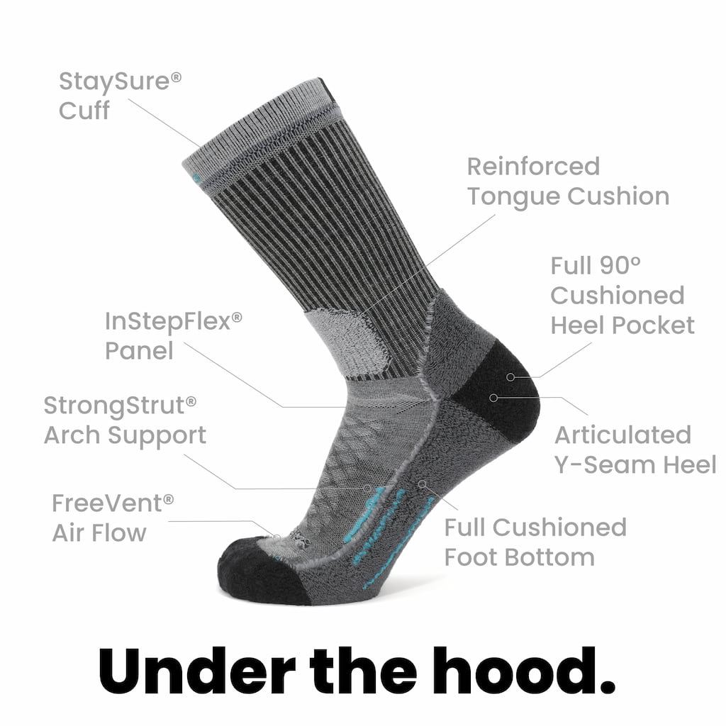 Stone - Hike Crew Midweight Merino Wool Sock