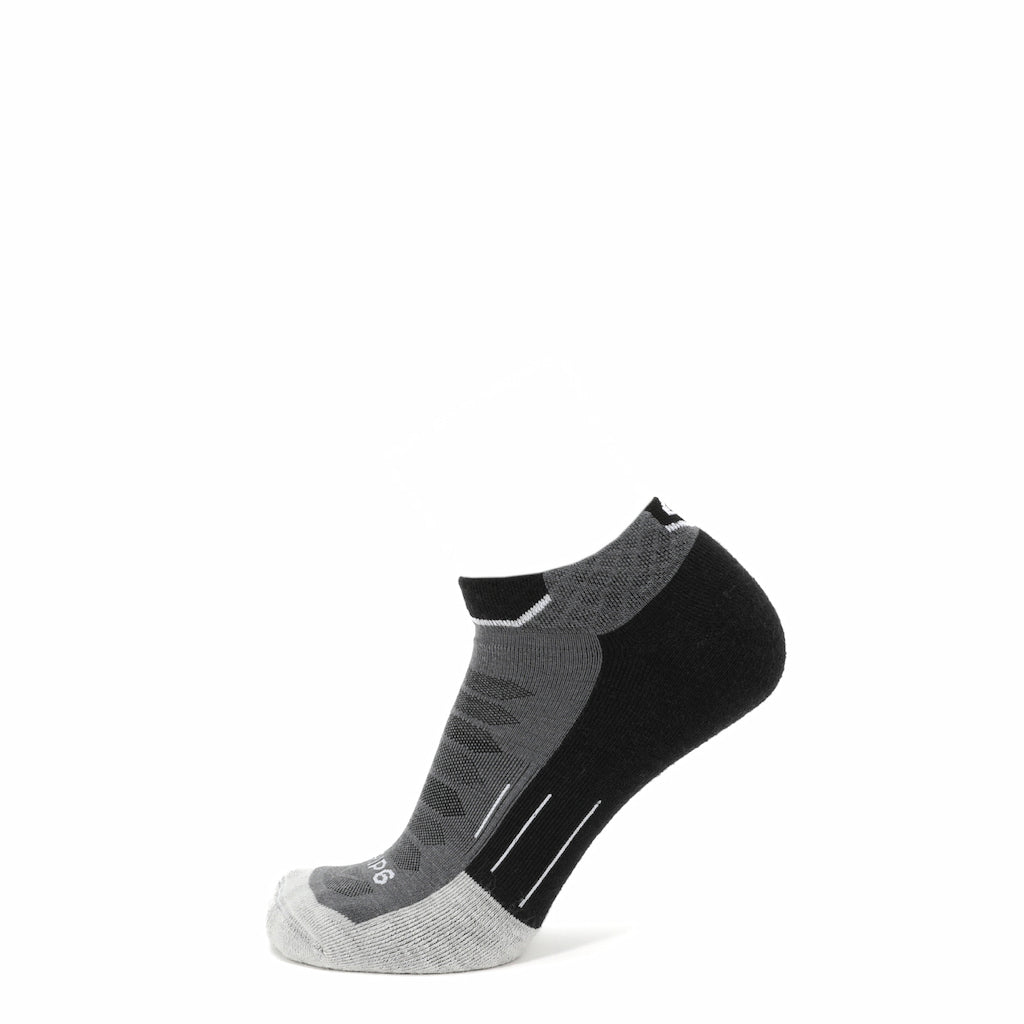 Obsidian - Run Ankle Midweight Merino Wool Sock