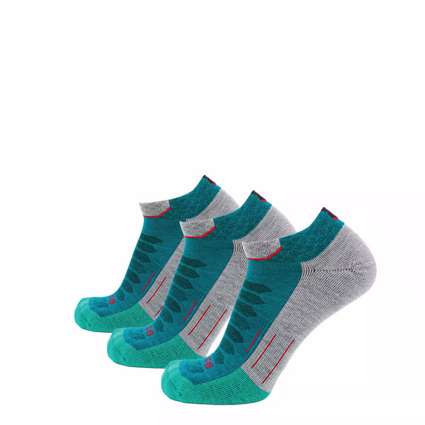 3 Pack Emerald - Run Ankle Midweight Merino Wool Sock