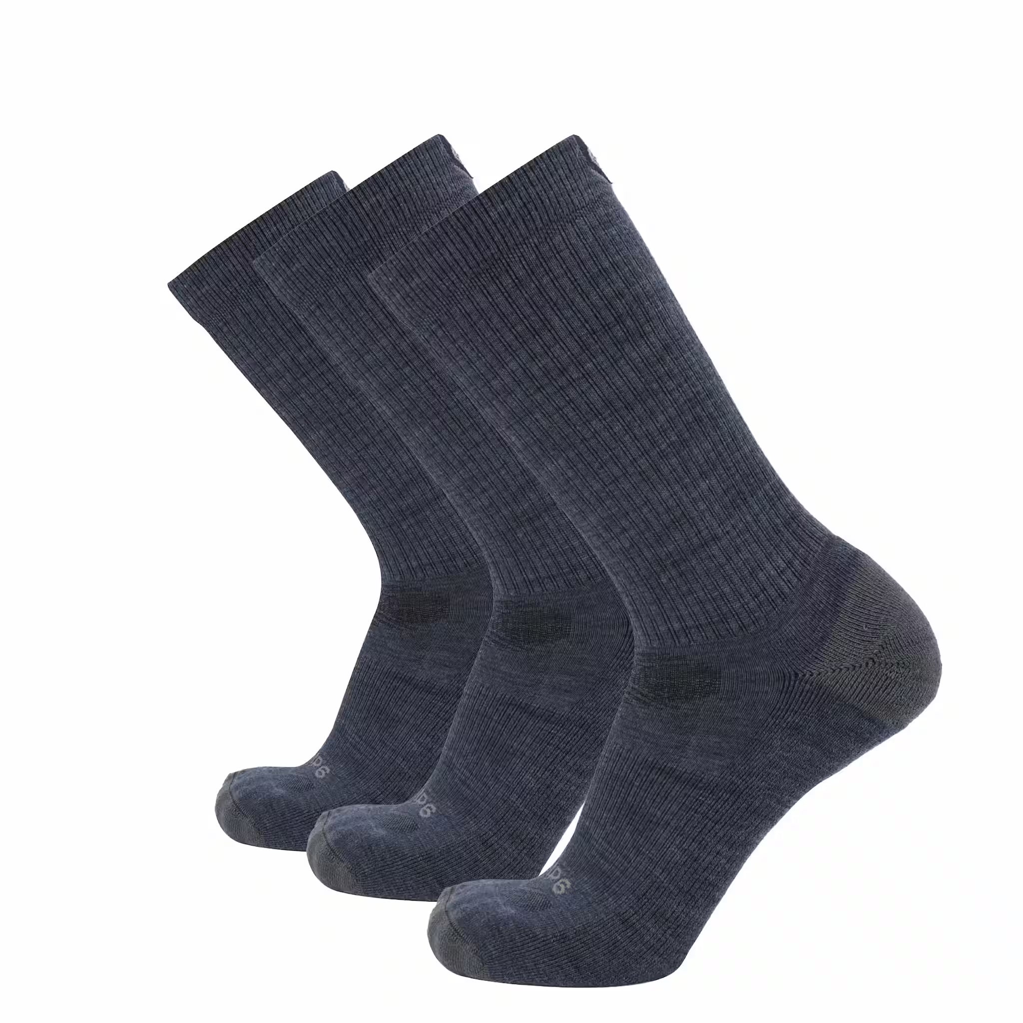 3 Pack Indigo - Casual Crew Midweight Merino Wool Sock