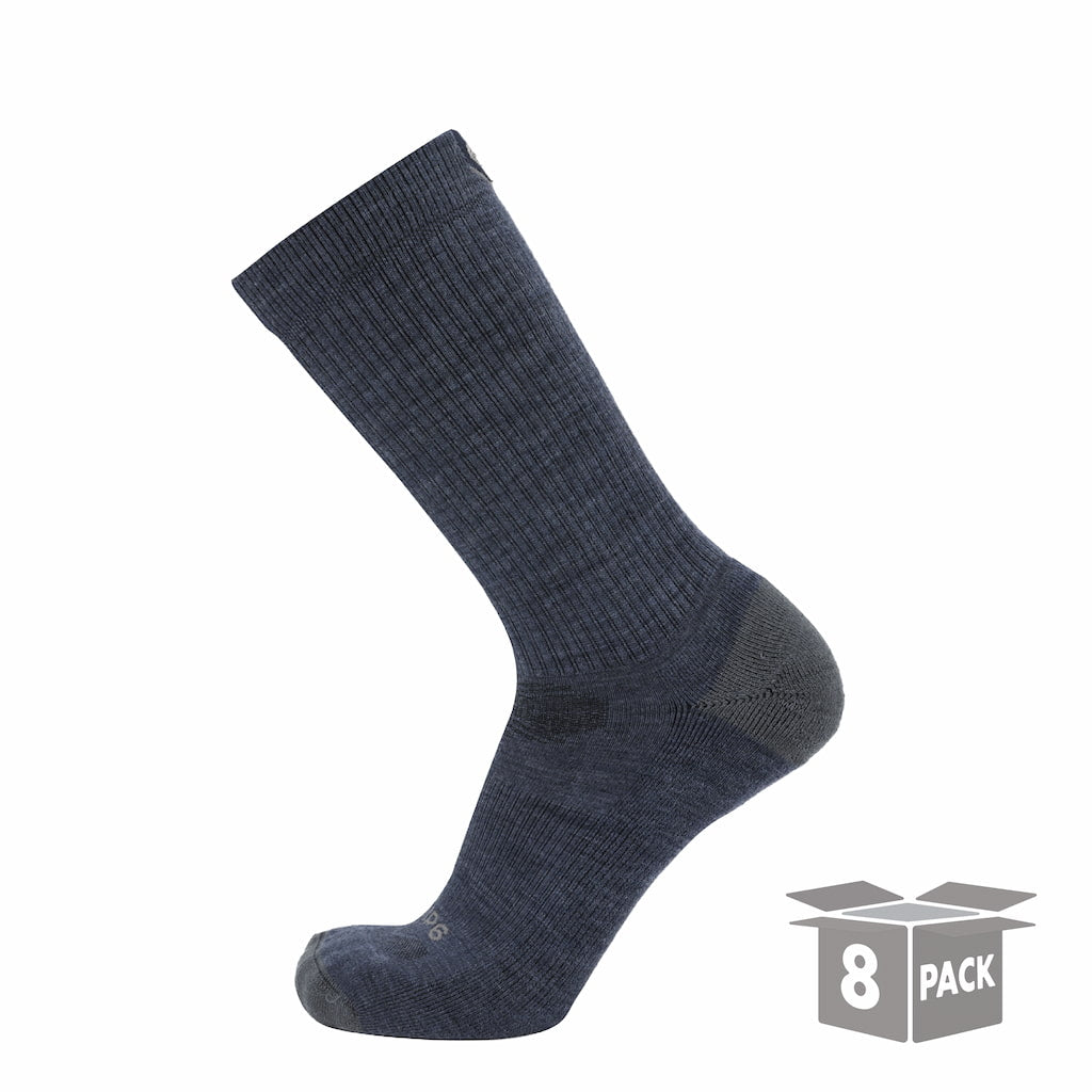 8 Pairs Indigo - Casual Crew Midweight Merino Wool Sock