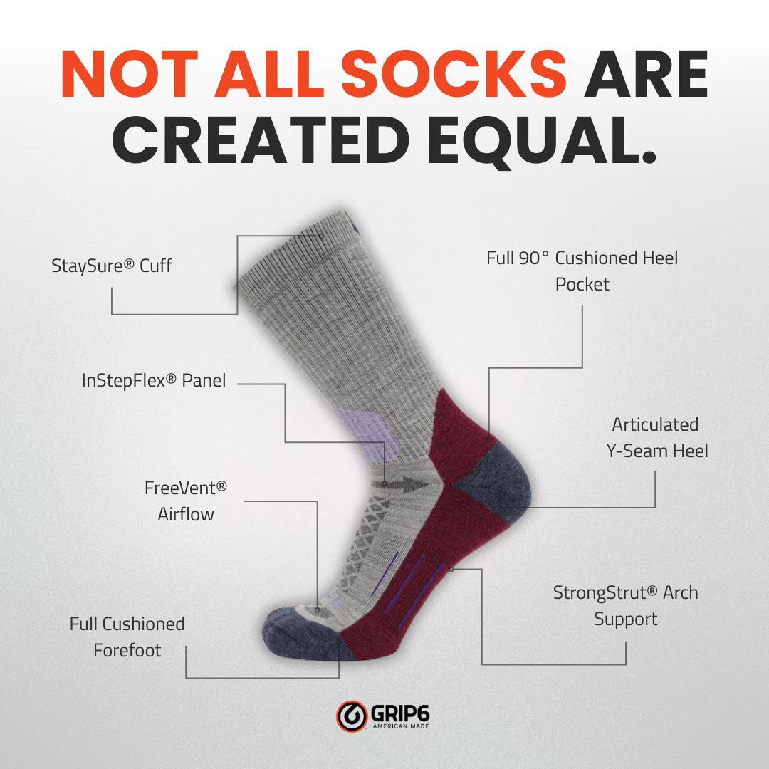 Berry. - Hike Crew Midweight Merino Wool Sock