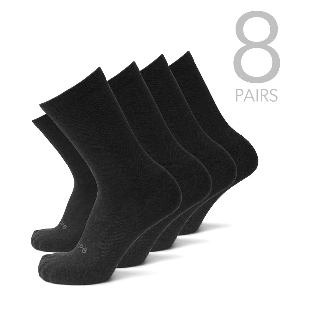 8 pairs of black wool socks