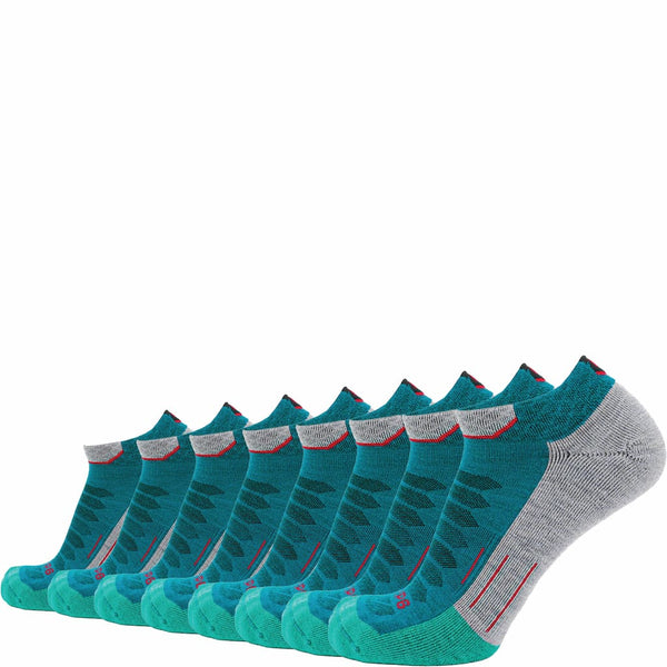8 Pairs Emerald - Run Ankle Midweight Merino Wool Sock