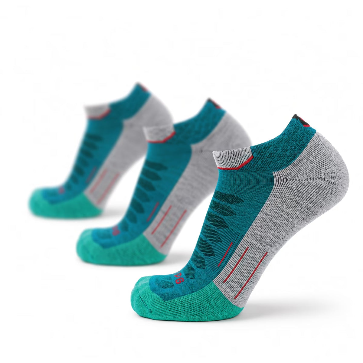 3 Pack Emerald - Run Ankle Midweight Merino Wool Sock