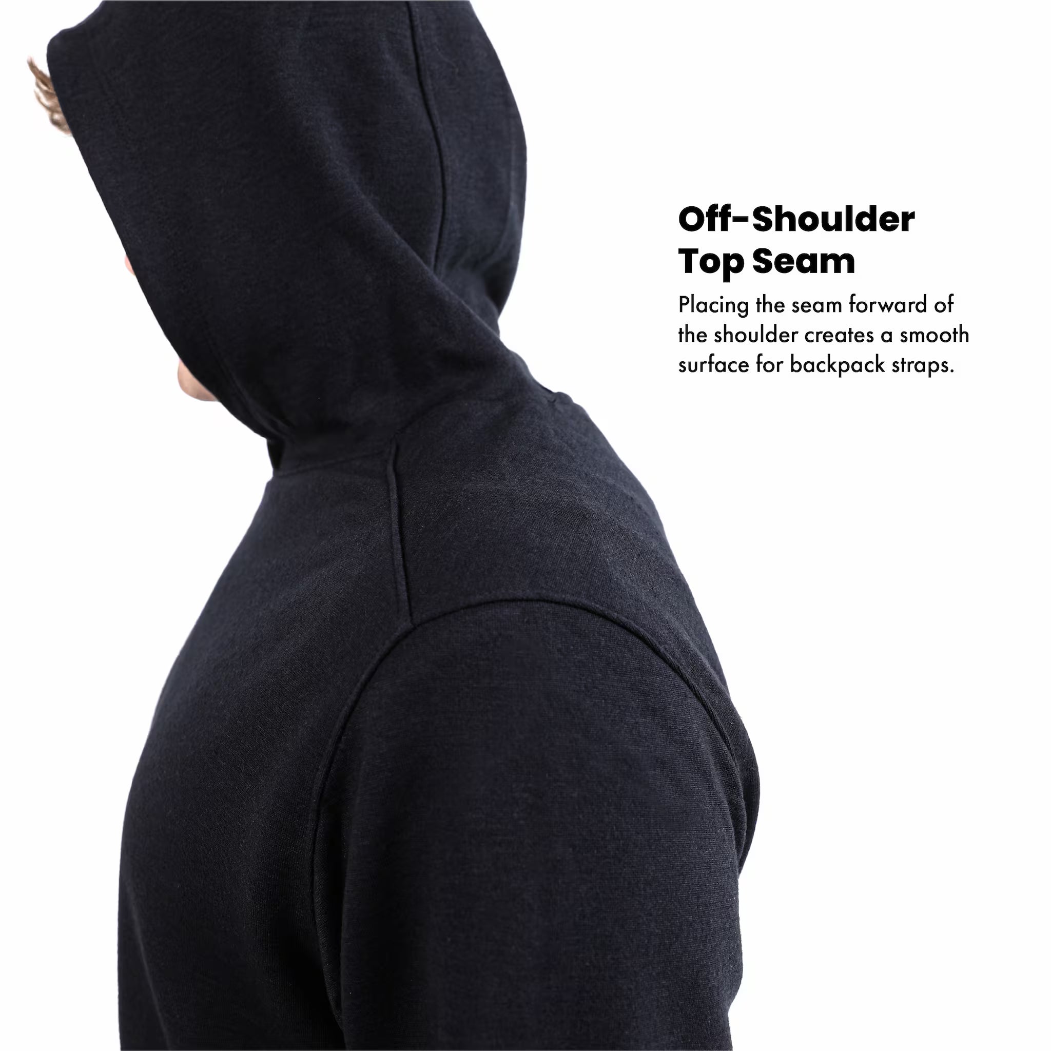 Switchback Merino Wool Hoodie - Black
