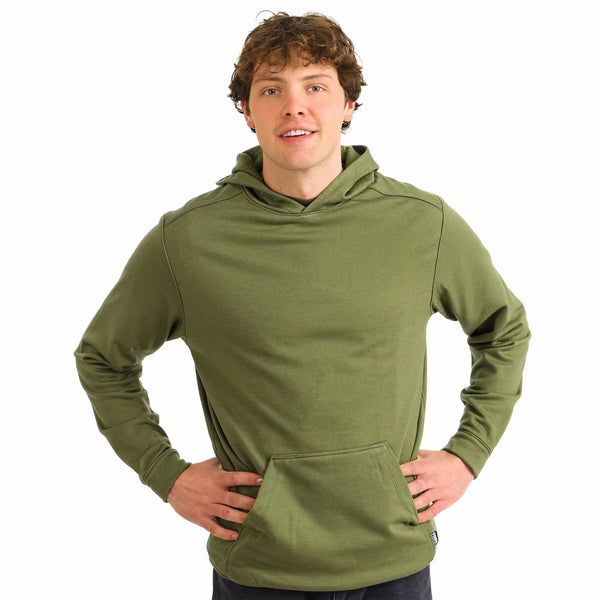 Switchback Merino Wool Hoodie - Moss