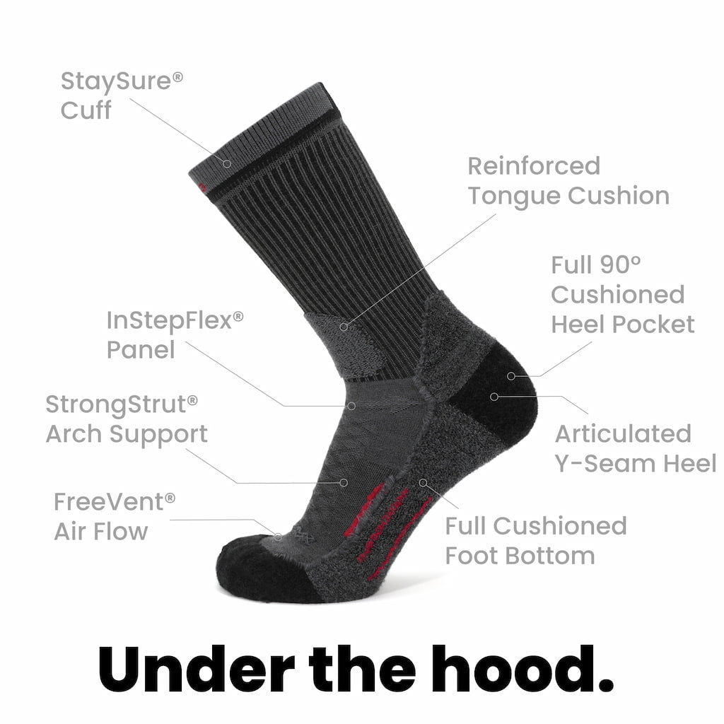 Graphite - Hike Crew Midweight Merino Wool Sock