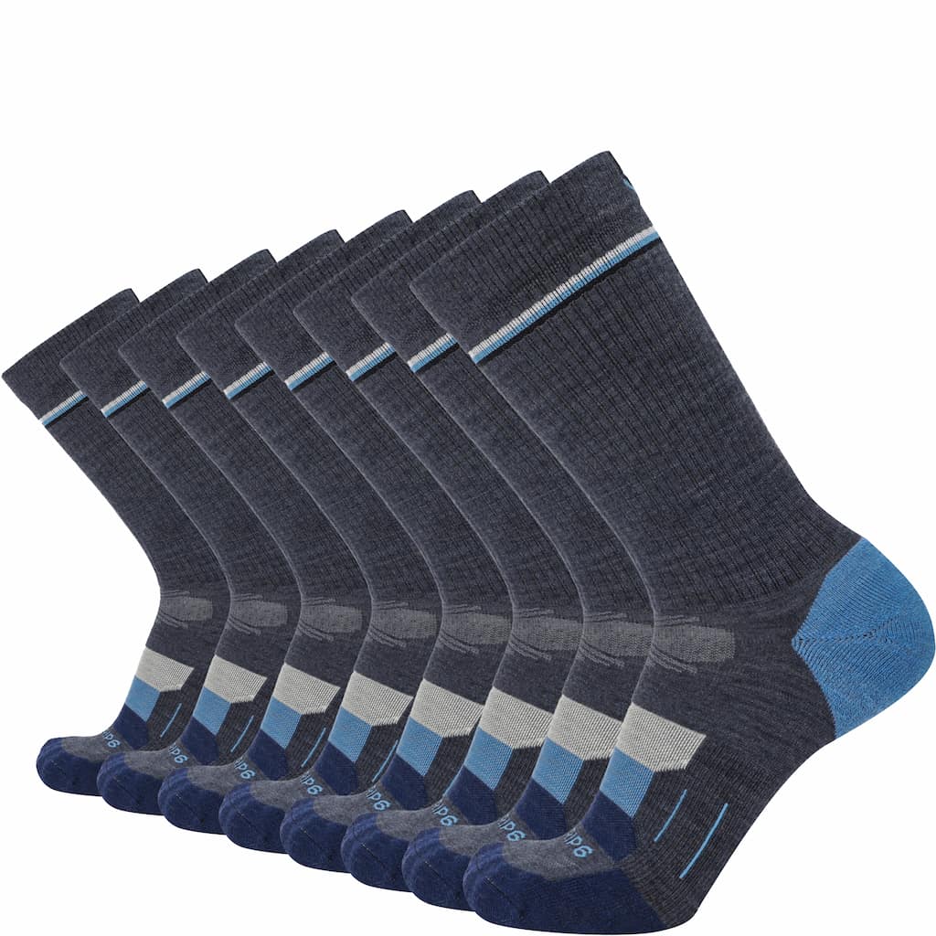 8 Pairs Lake - Hike Crew Lightweight Merino Wool Sock
