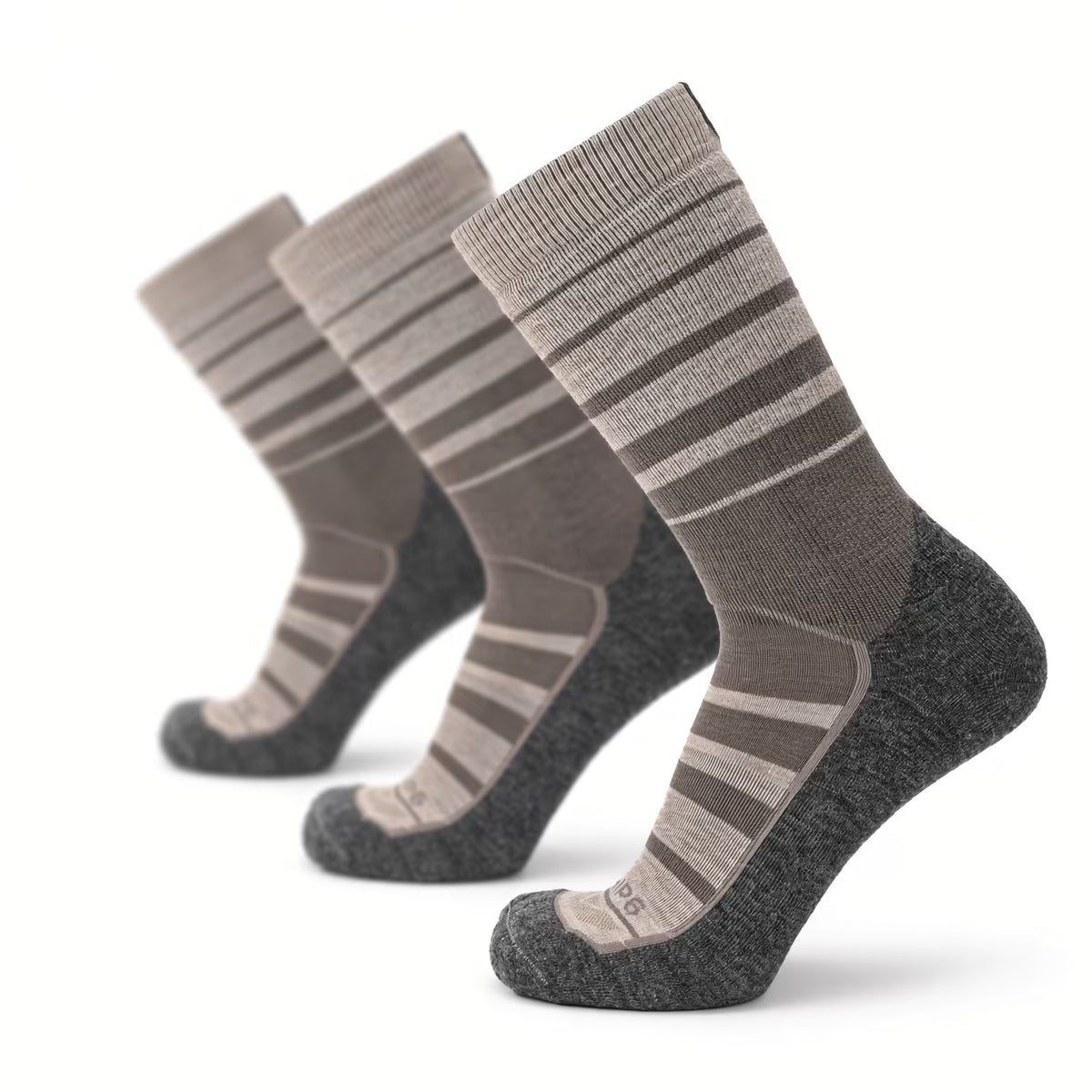 3 Pack Latte - Hike Crew Heavyweight Merino Wool Sock