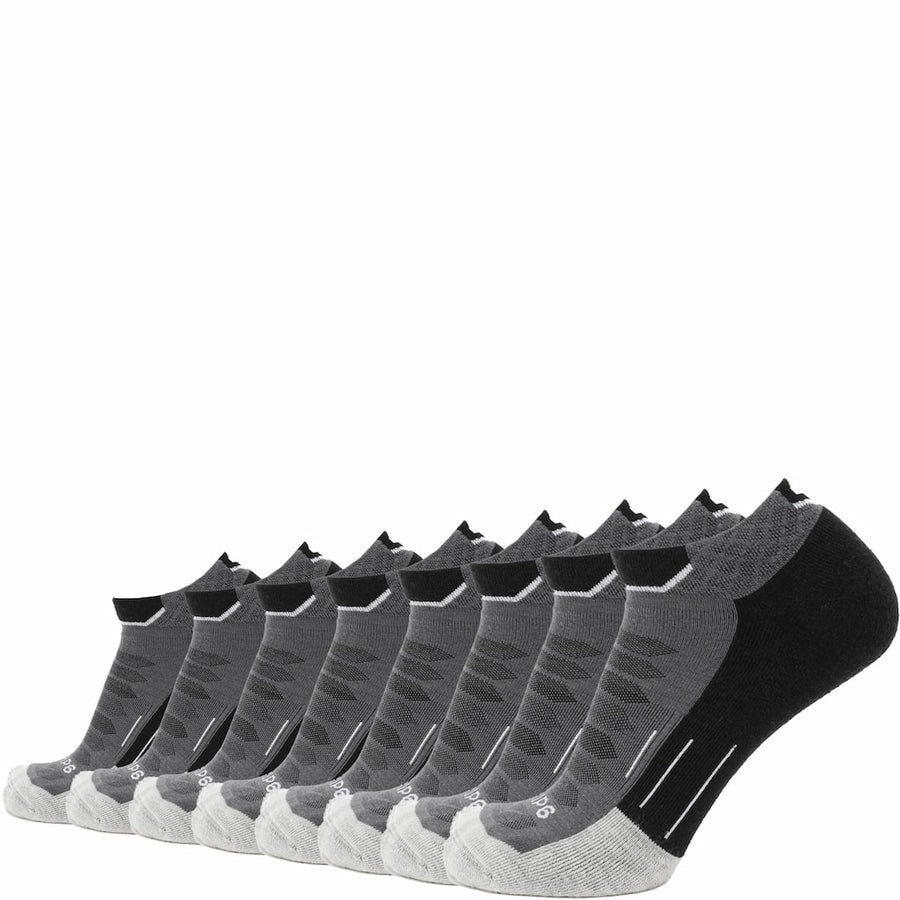 GRIP6 8 Pairs Obsidian Run Ankle midweight merino wool socks