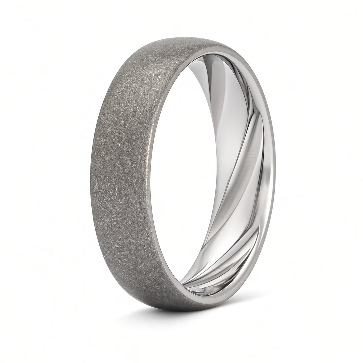 Rifled 6mm Anvil Band - Stonewashed Titanium