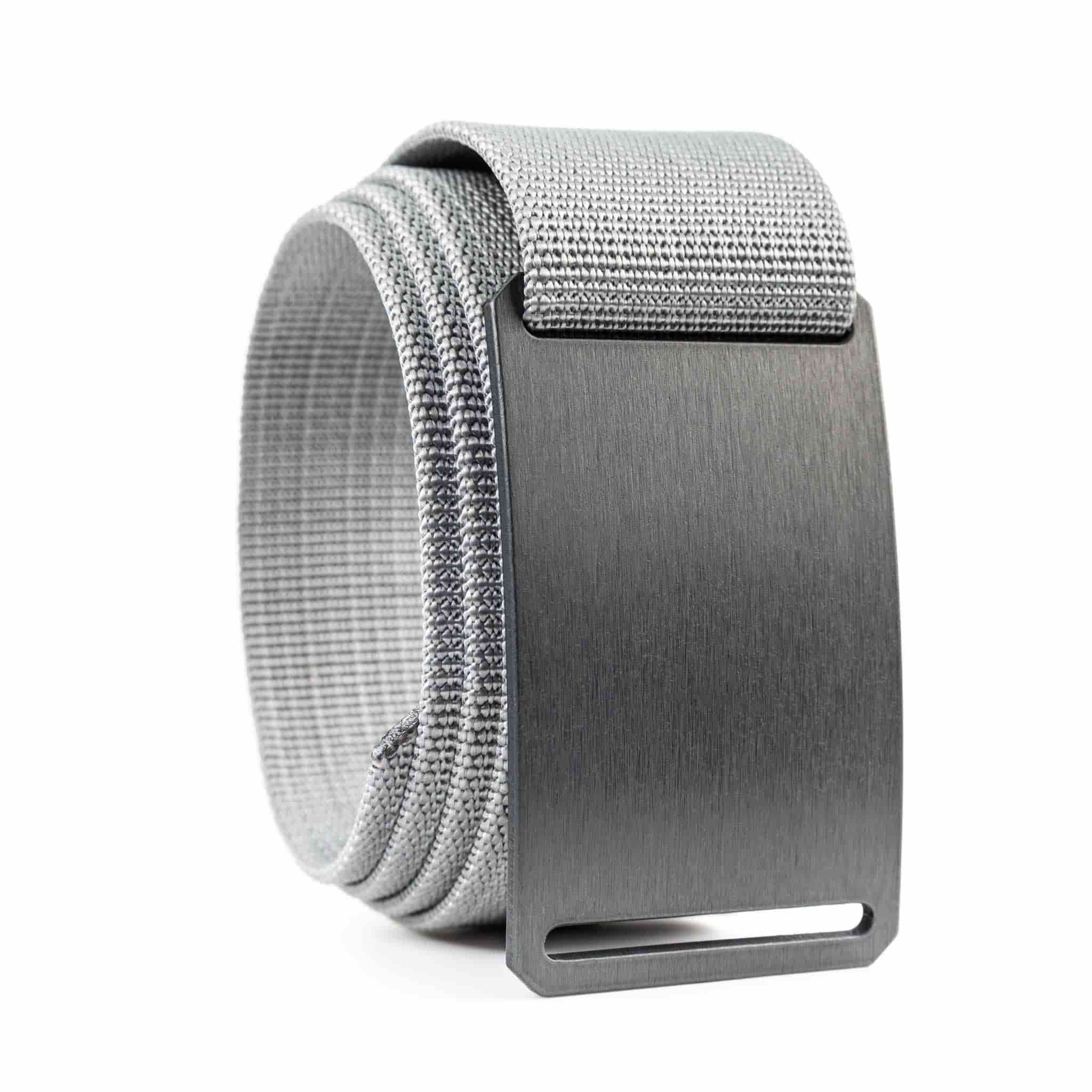 grey belt with gunmetal buckle