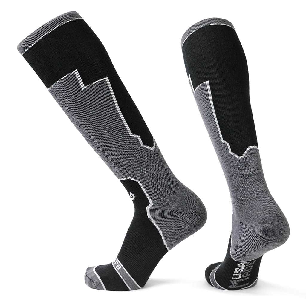 black wool ski socks