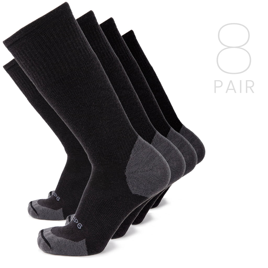 black wool socks pack of 8 pairs