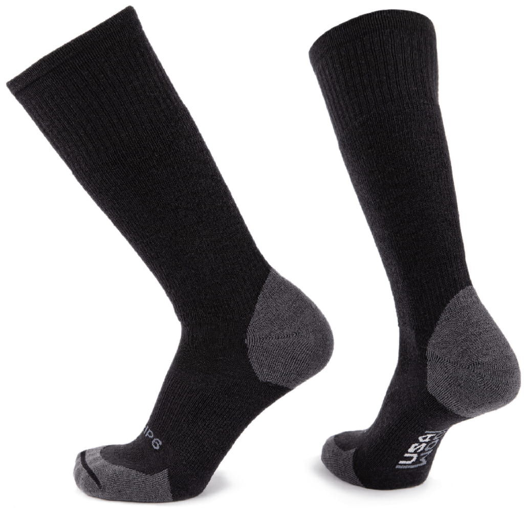 black wool boot socks