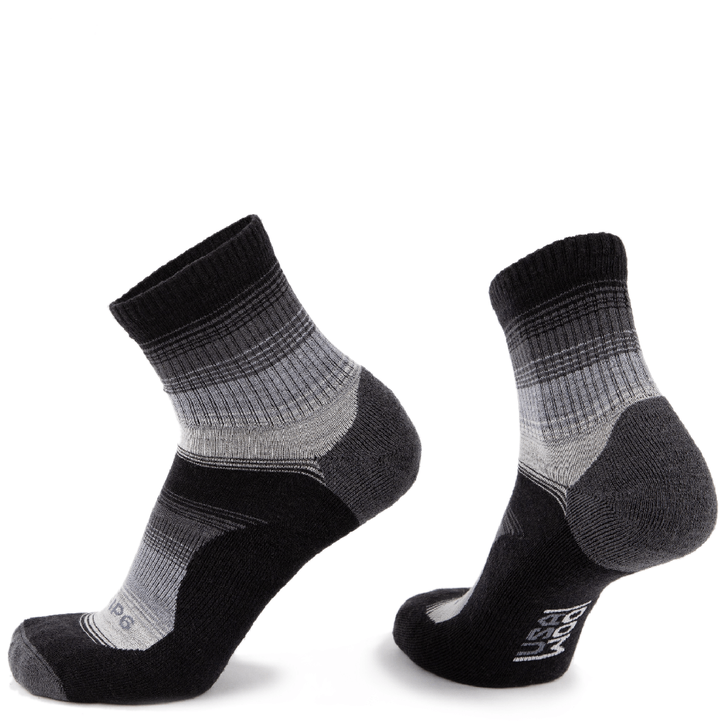 Wool Micro Crew Sock - Fade Black