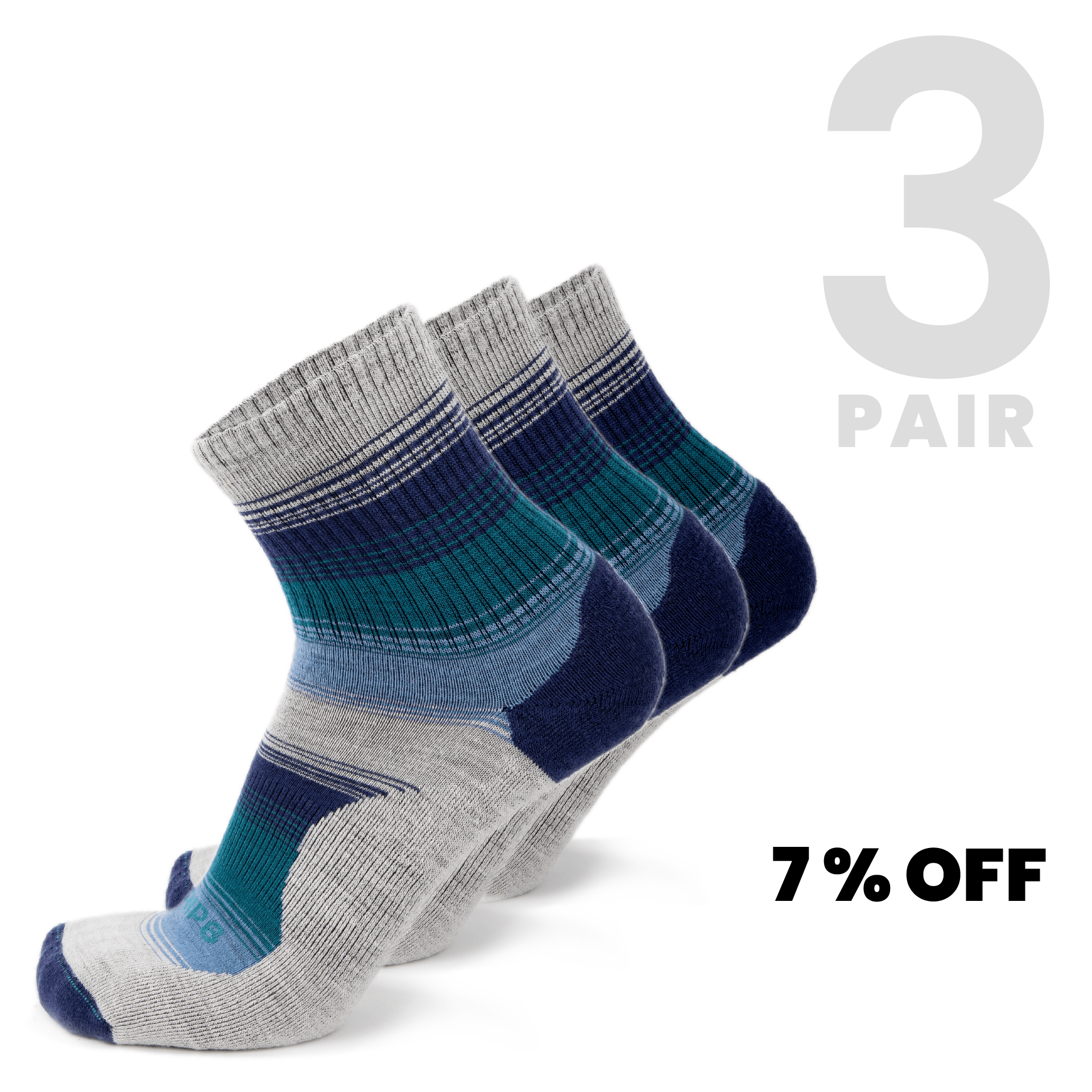 Wool Micro Crew Sock - Fade Blue