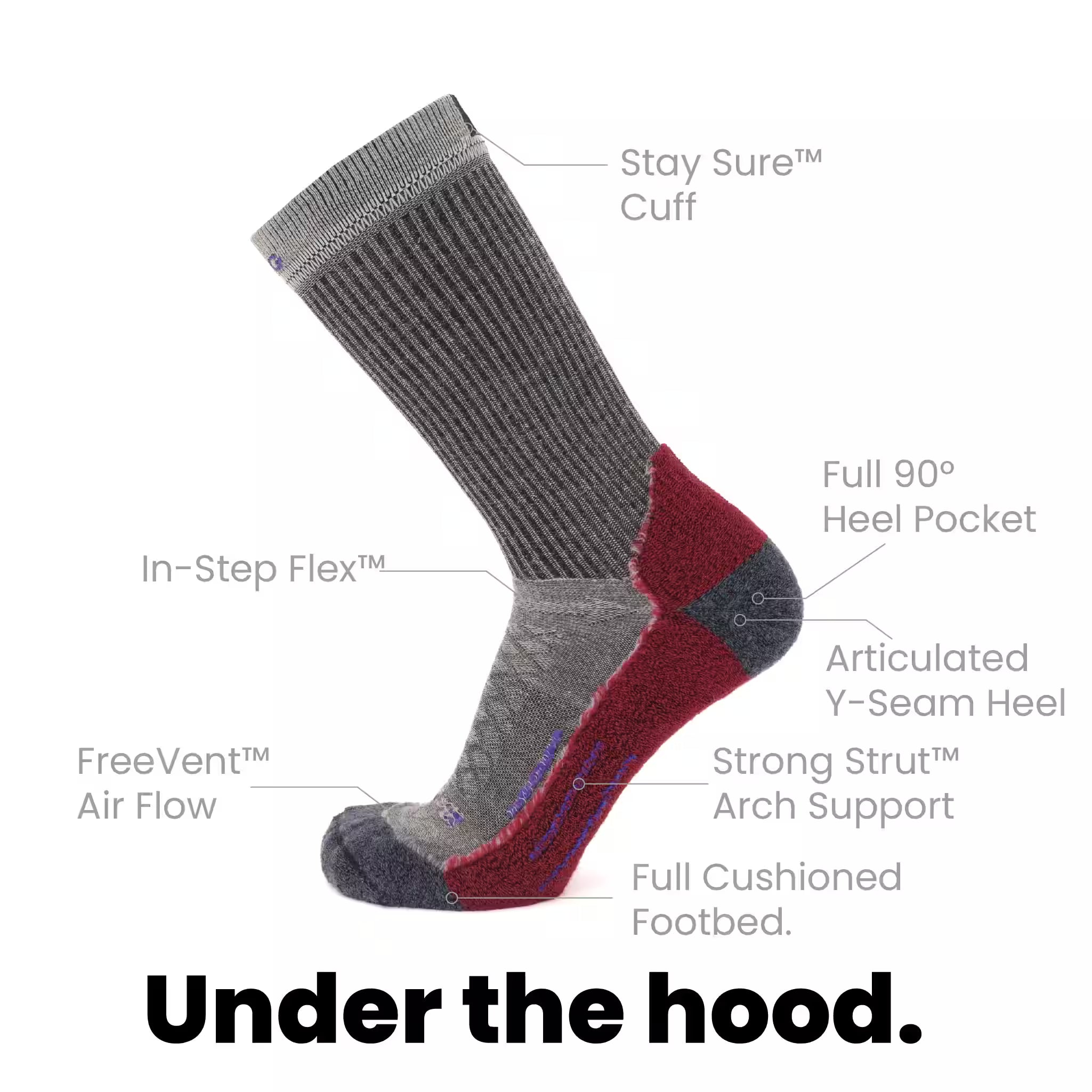 Berry - Hike Crew Midweight Merino Wool Sock