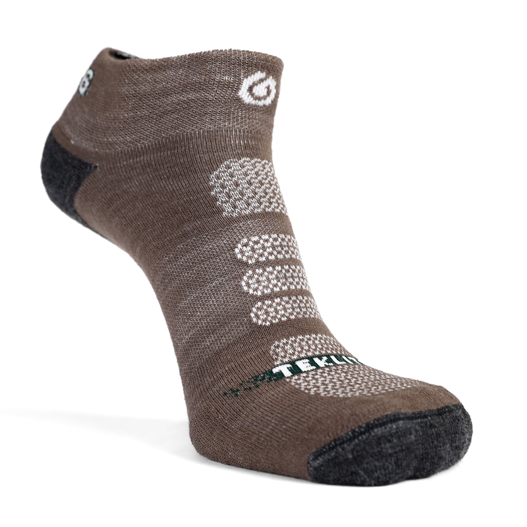 brown wool ankle sock side view