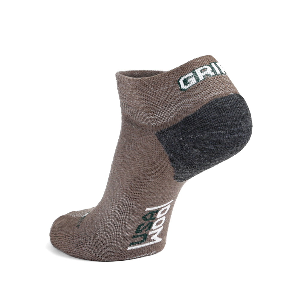 brown wool ankle sock side view