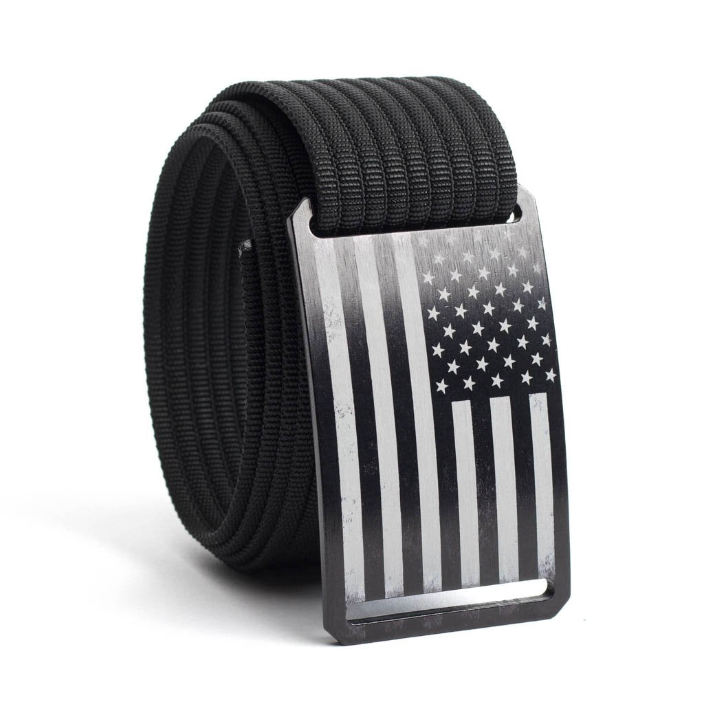 Men's USA Black Flag Buckle GRIP6 belt with Black strap swatch-image