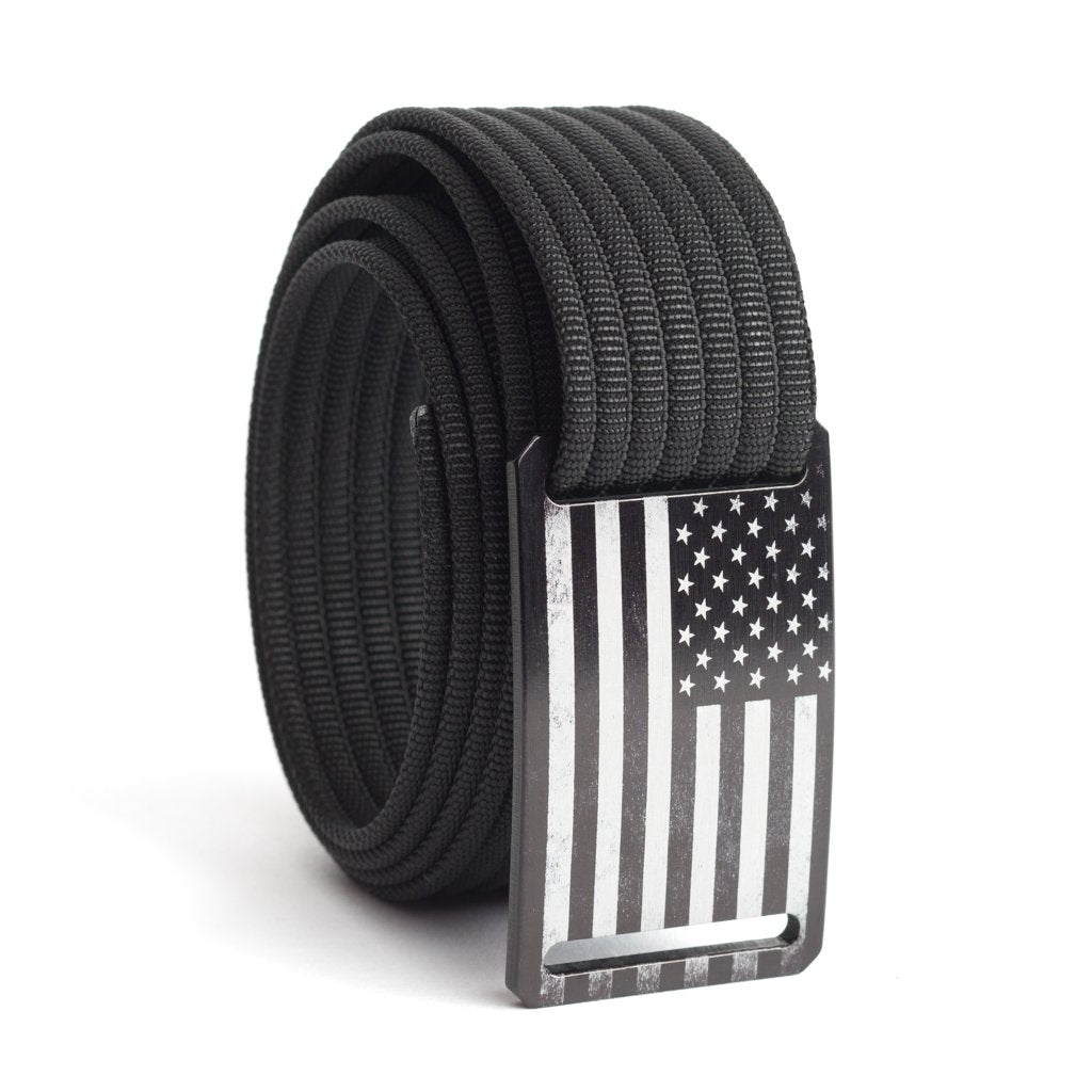 Men's USA Black Flag Narrow Buckle GRIP6 belt with Black strap swatch-image