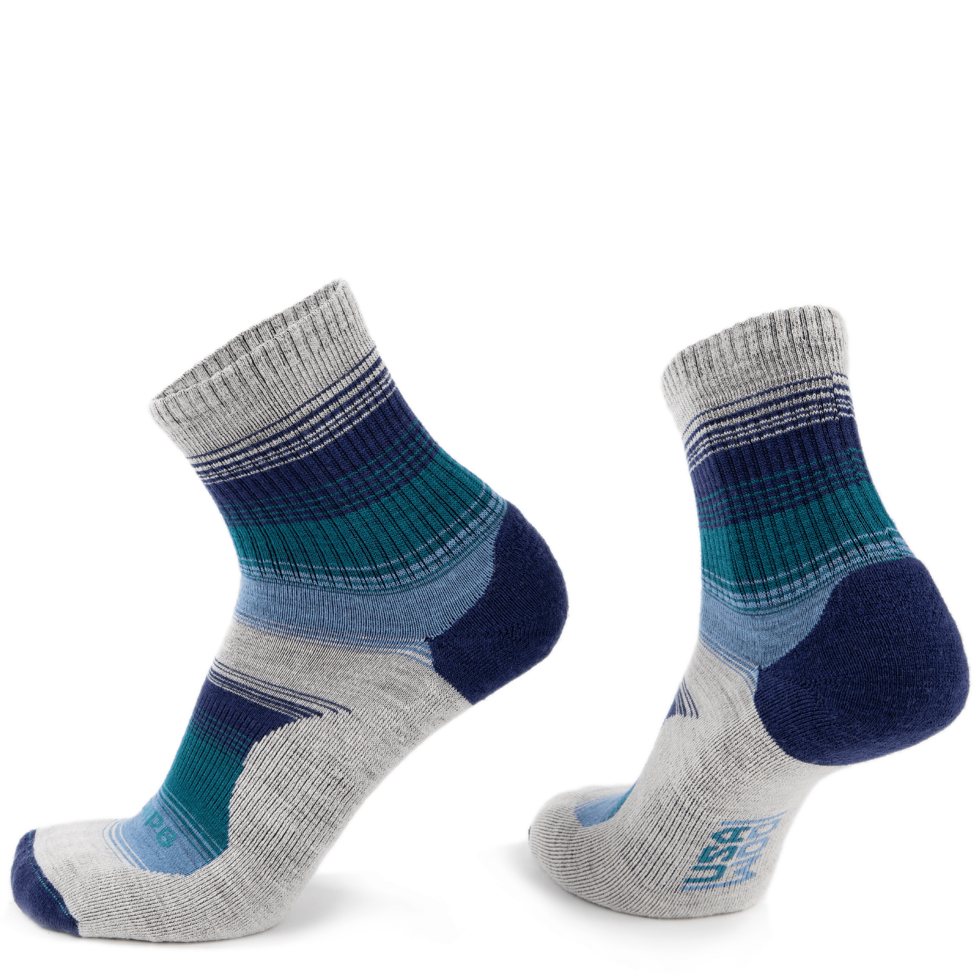 Wool Micro Crew Socks - Fade Blue