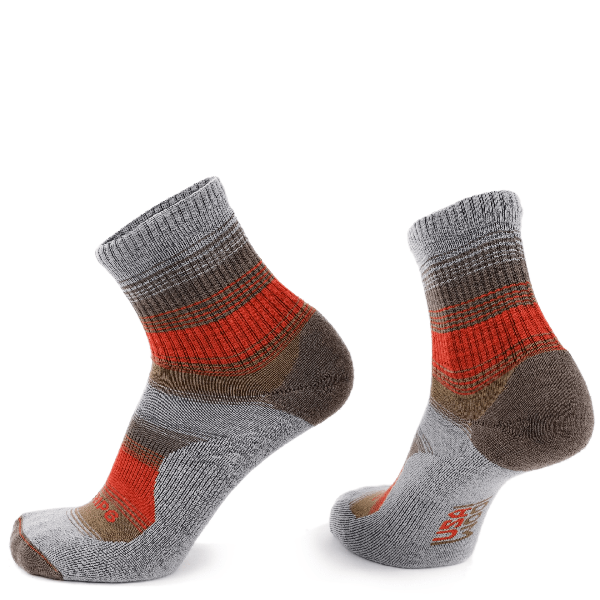 Wool Micro Crew Socks - Fade Orange