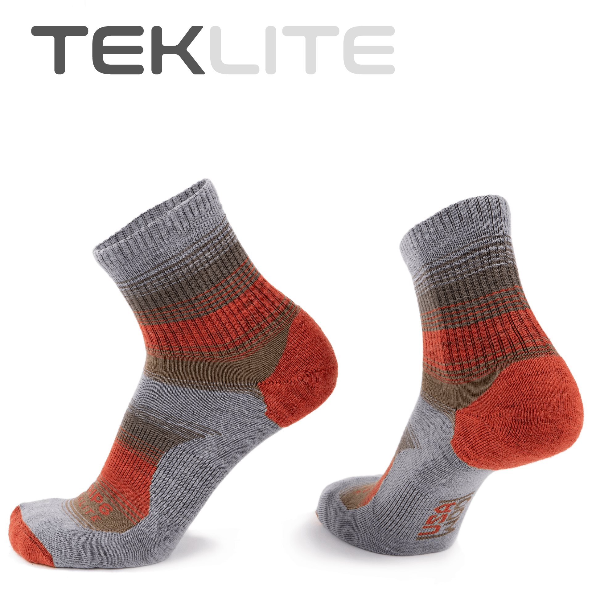Wool Micro Crew Socks - TEKlite Orange